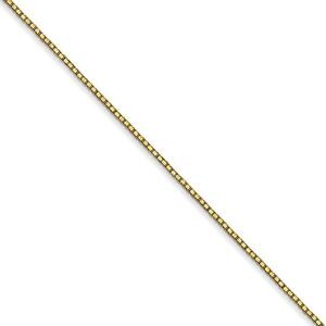 0.8mm 10k Yellow Gold Classic Box Chain Necklace, 24 Inch